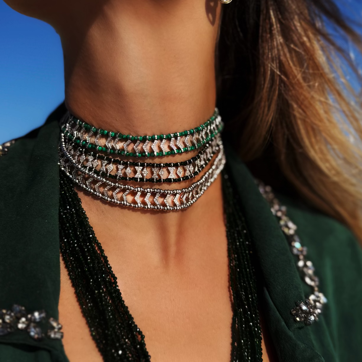 Parabeady malachite necklace