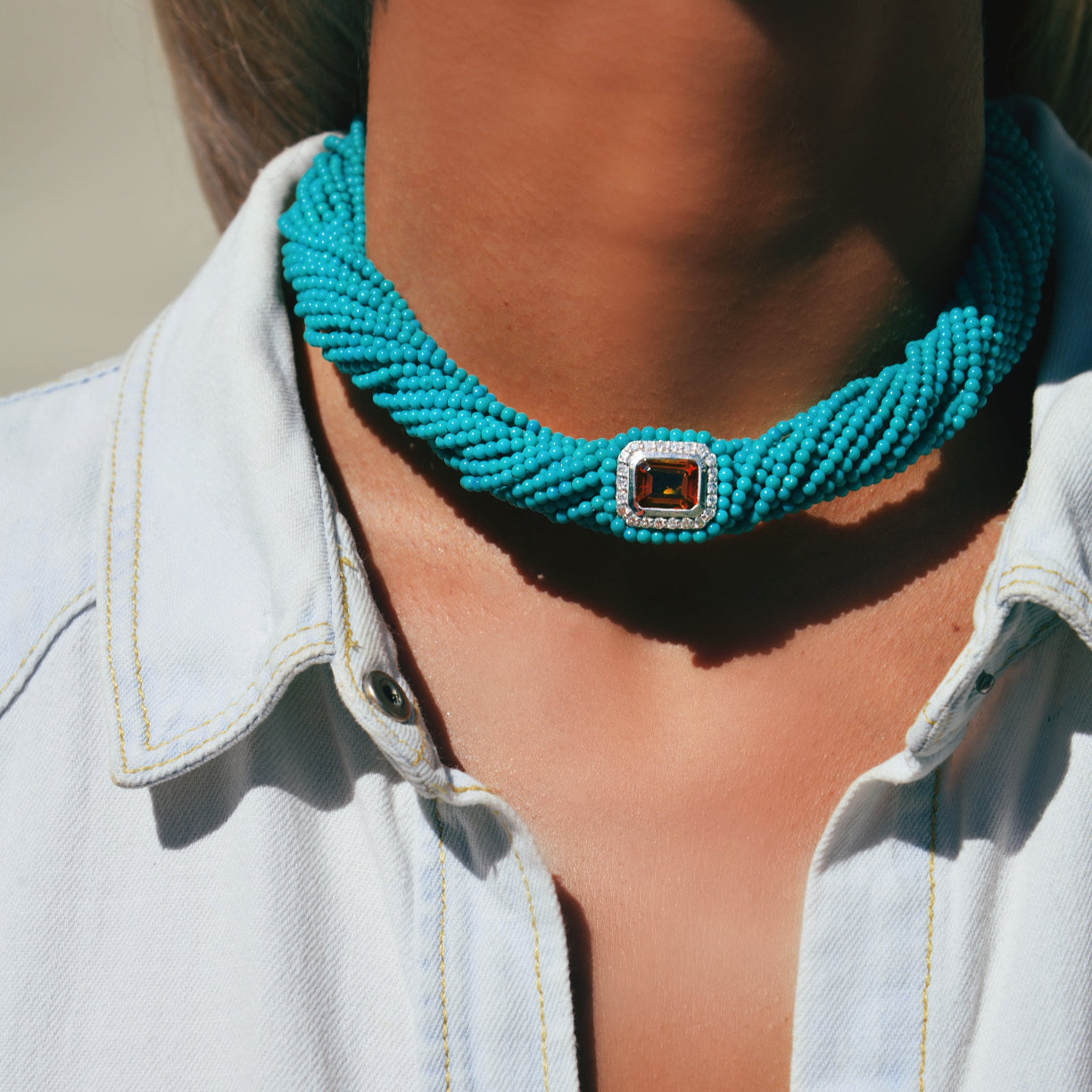 Tornado Turquoise Citrine Necklace