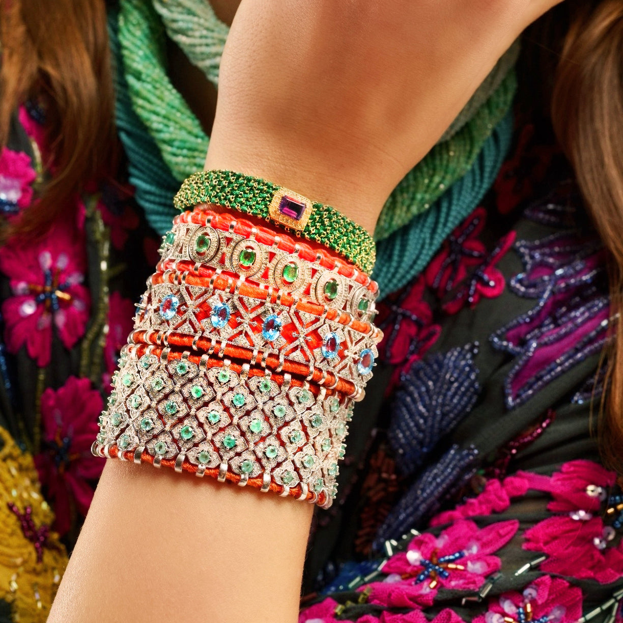 Bahia Orange bracelet - Emerald