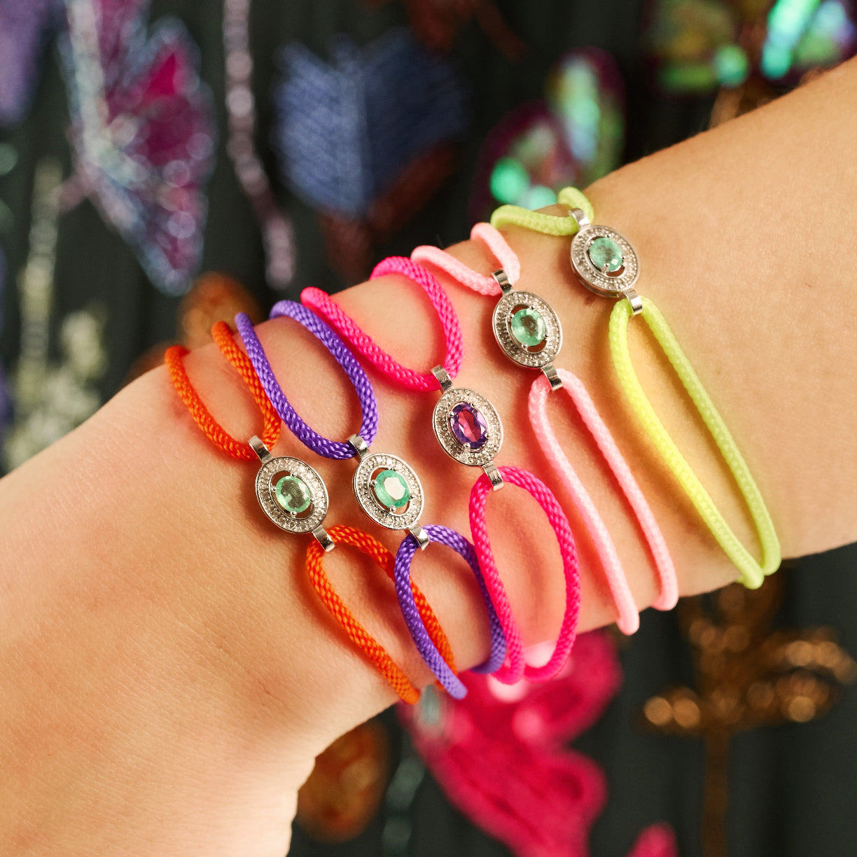 orange forever bracelet - emerald