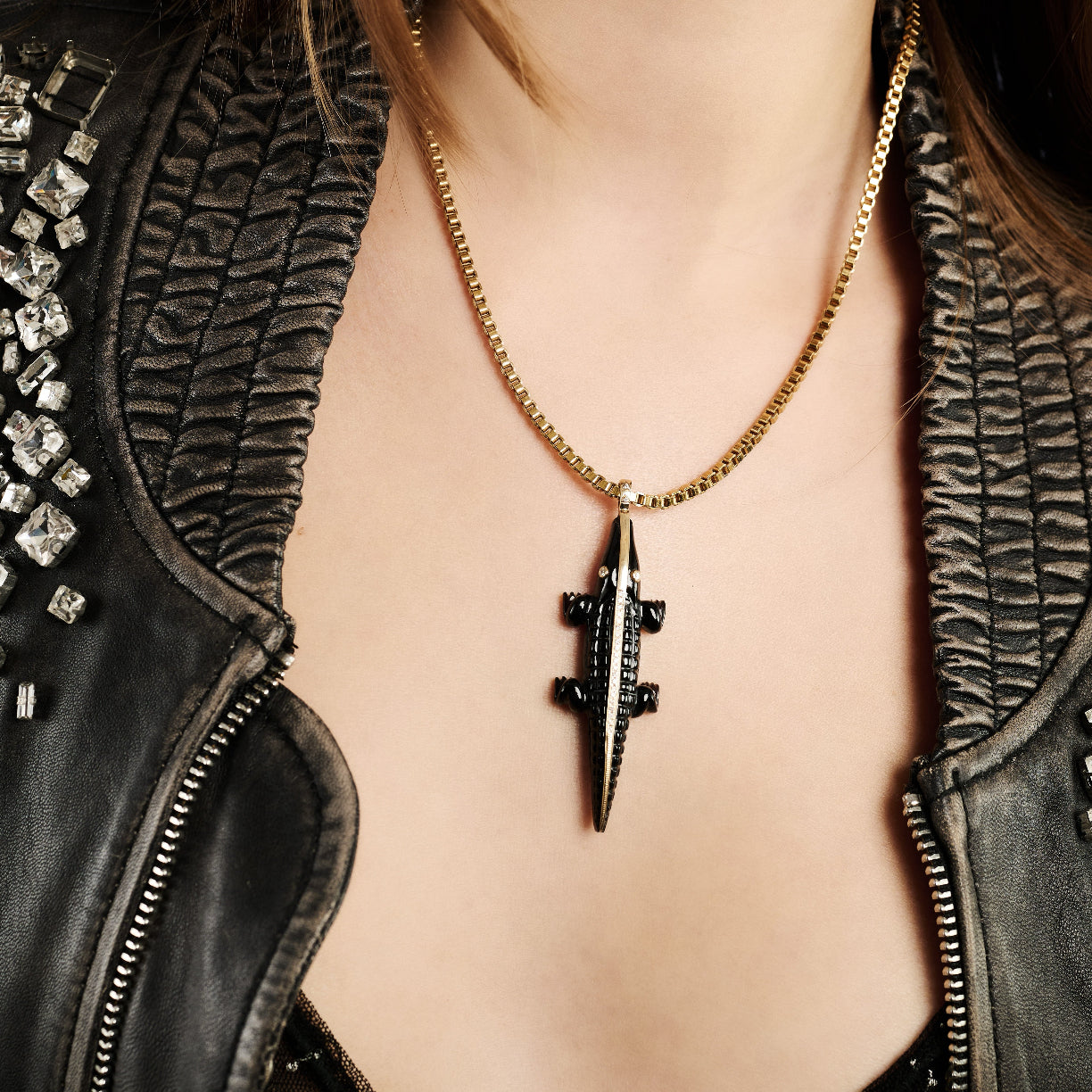 Onyx Croco Pendant