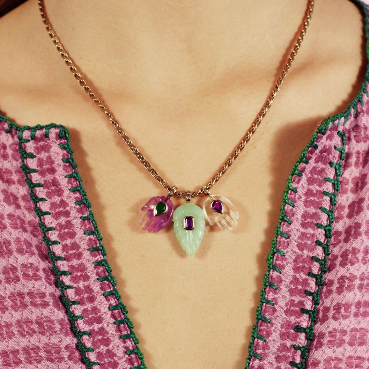 Crystal Quartz Hand Pendant