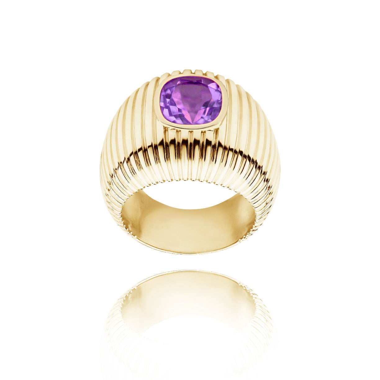 Michelle cushion-size amethyst ring