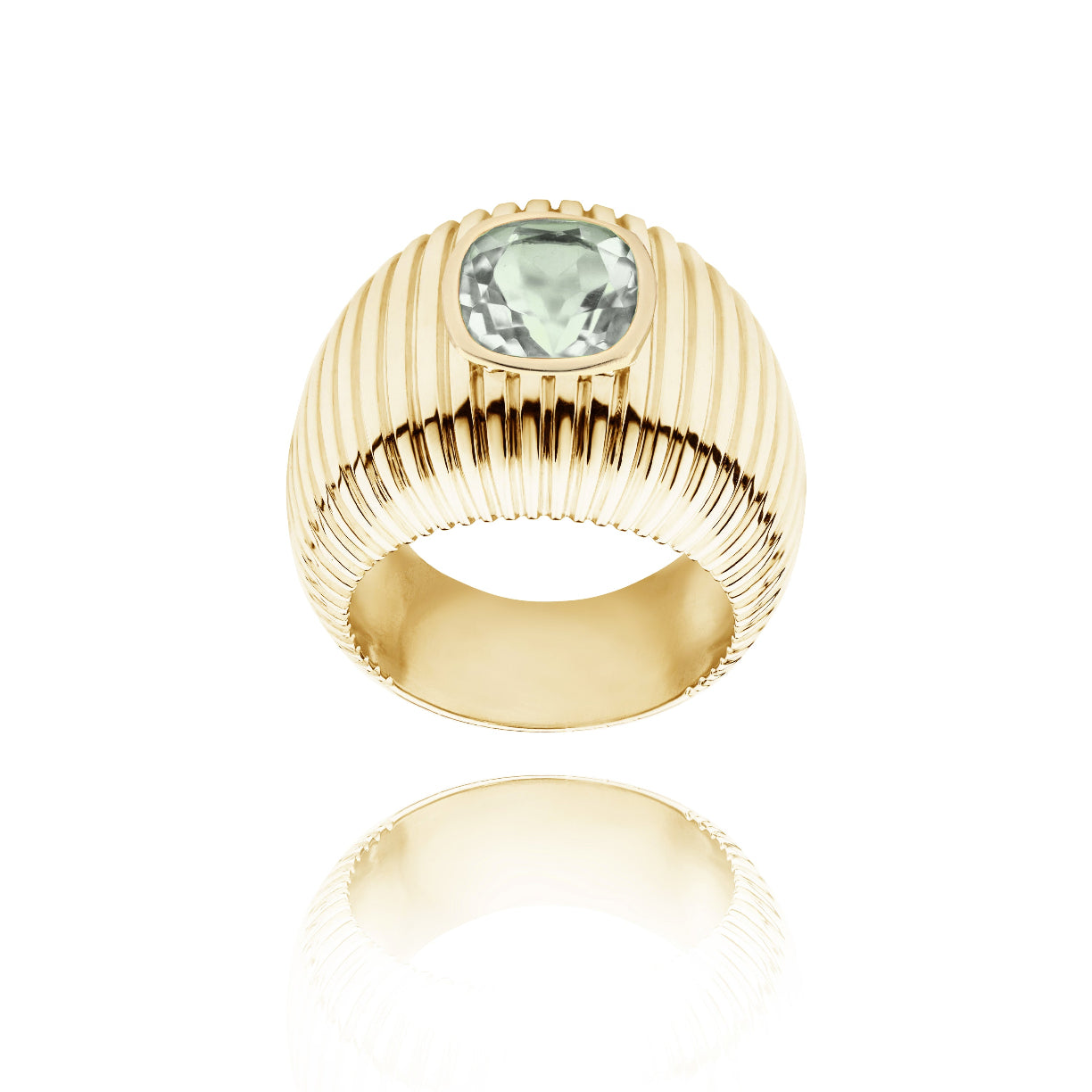 Bague Michelle Améthyste verte taille coussin