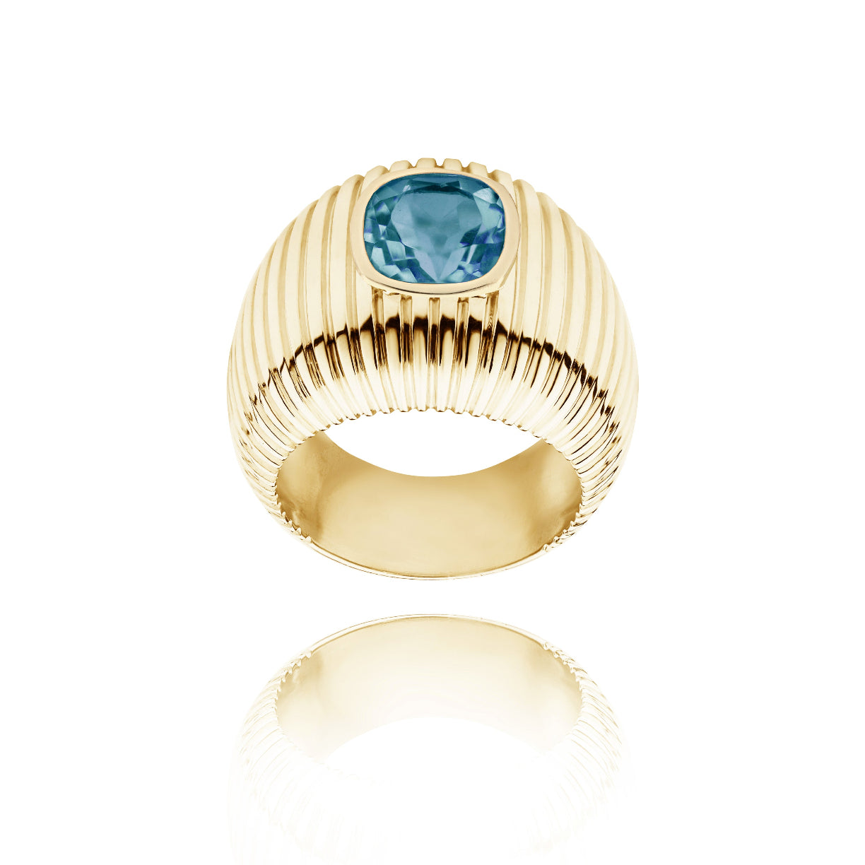 Michelle cushion-size blue london Topaz ring