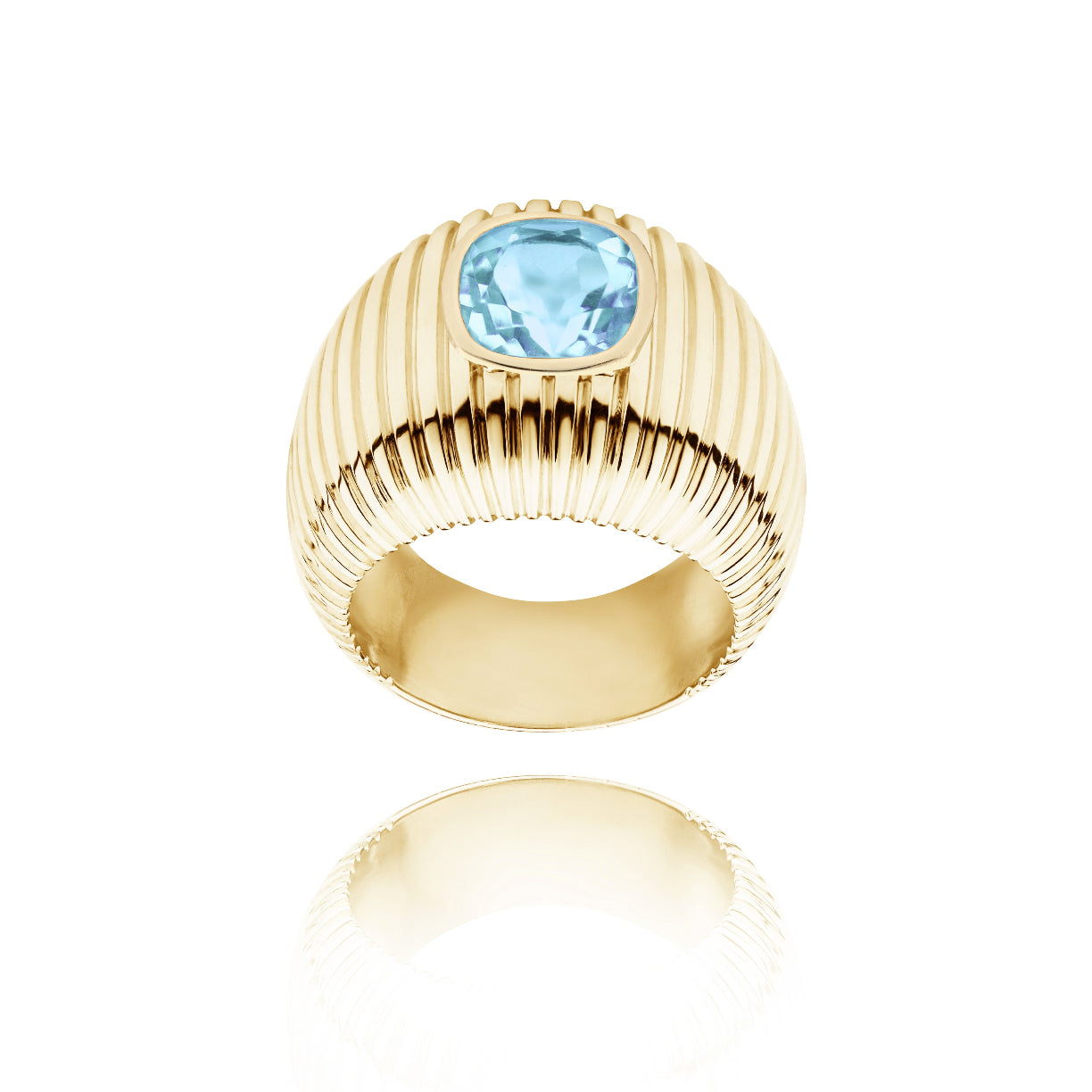 Michelle cushion-size blue sky Topaz ring