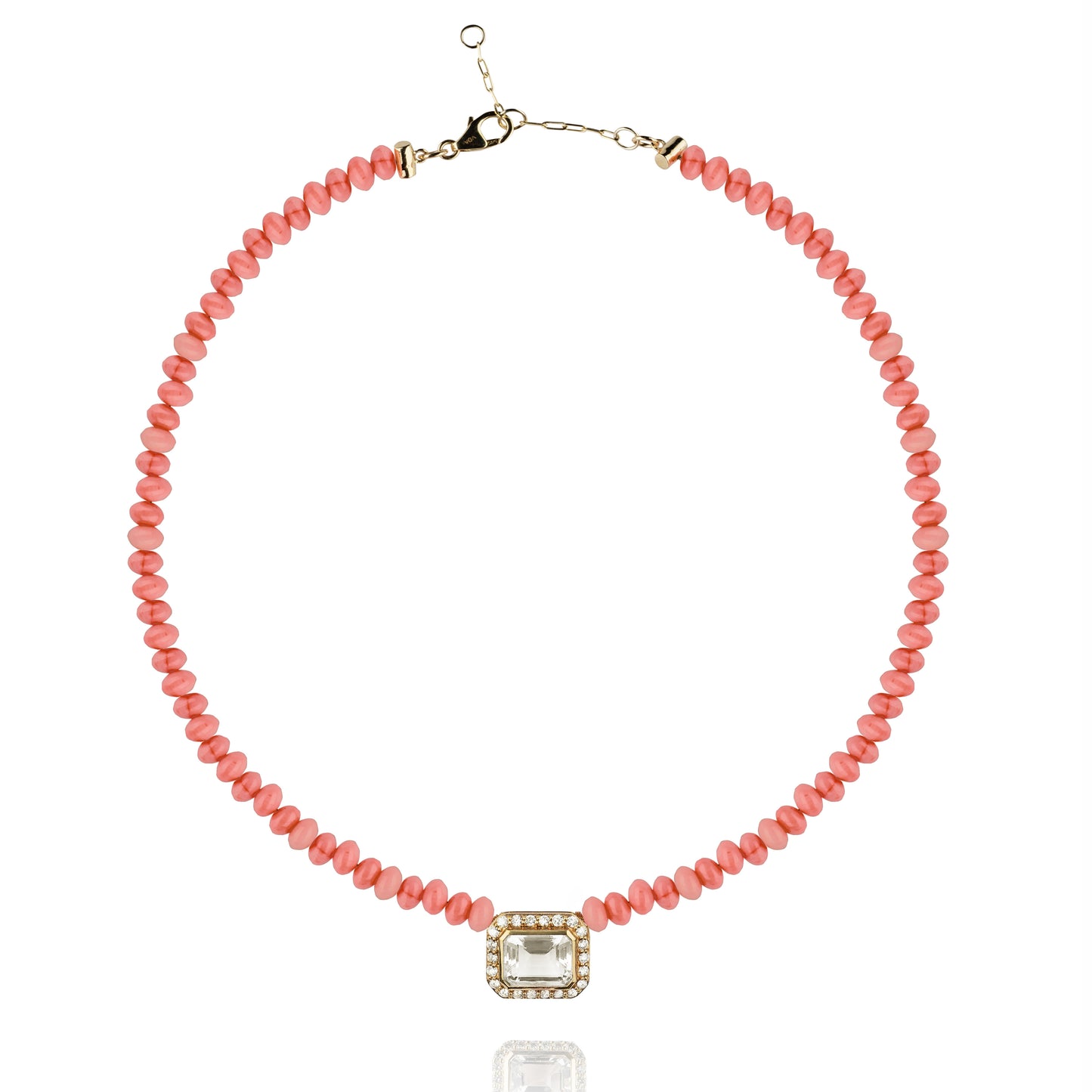 Molly necklace in Coral stones - Crystal