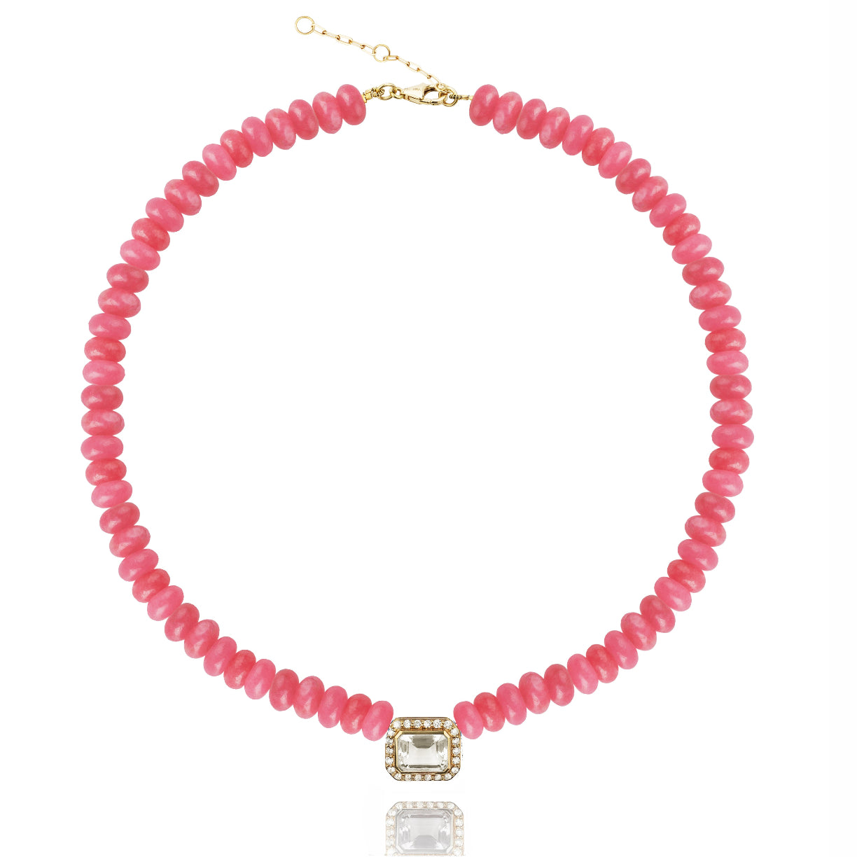 Molly necklace in Pink quartz - Crystal