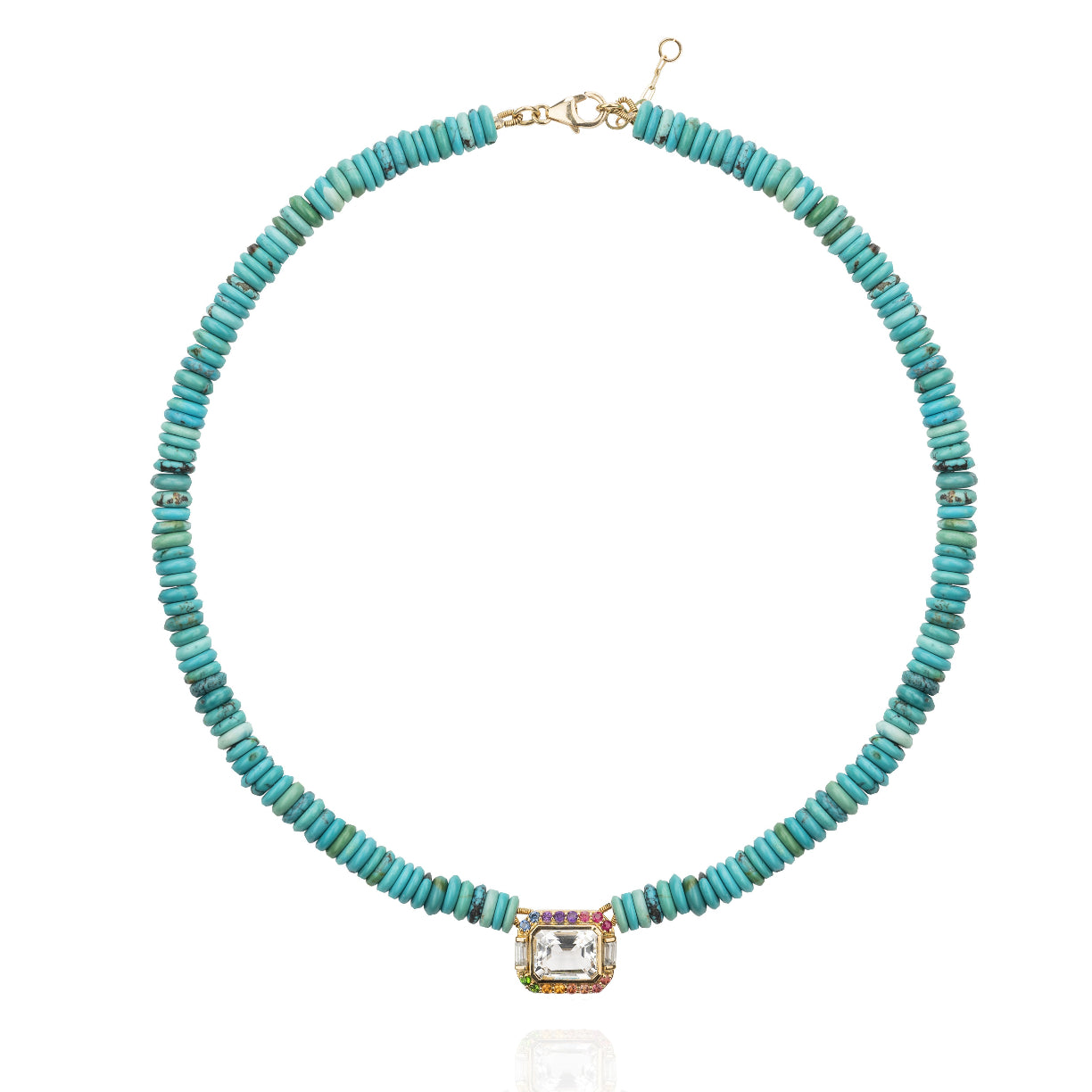 Molly necklace with turquoise and gold beads