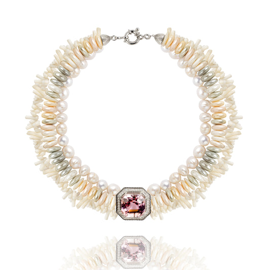 Collier molly special coquillages et kunzite