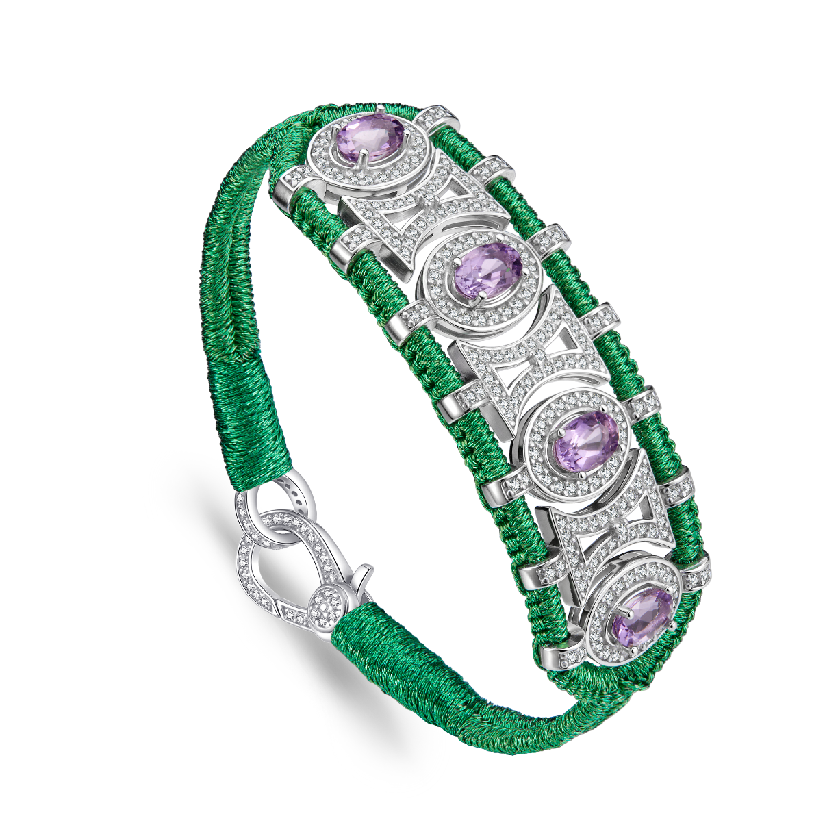 Olinda grass bracelet - Amethysts