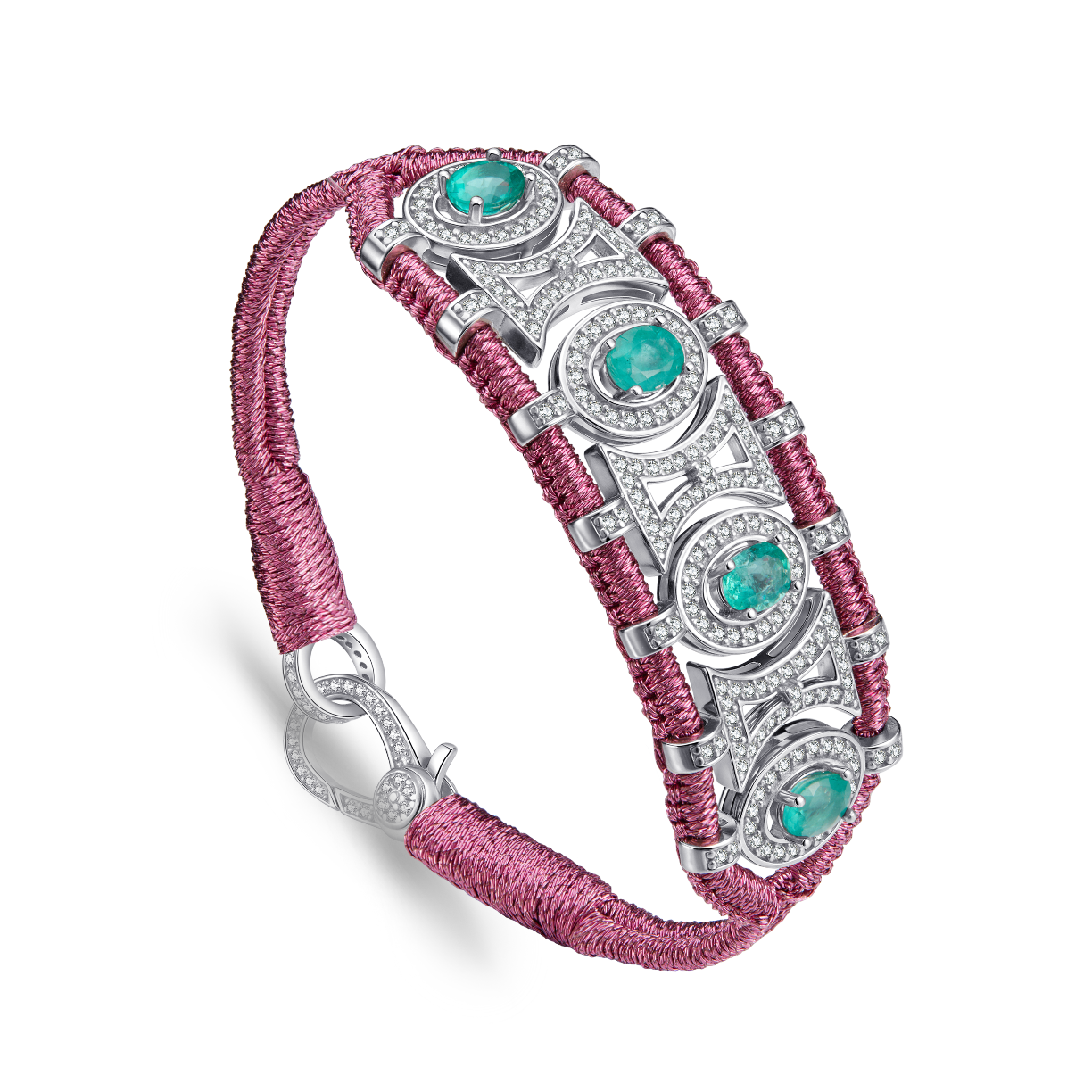 Bracelet Olinda candy - émeraudes