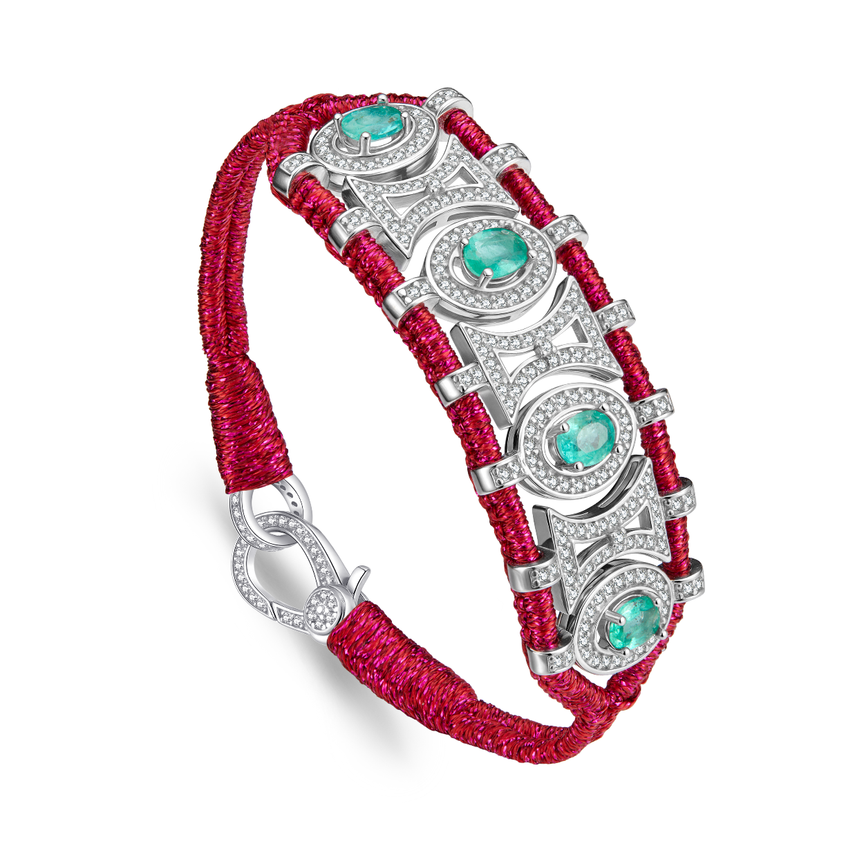 Olinda cherry bracelet - Emeralds