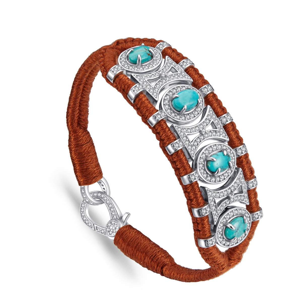 Olinda hazelnut bracelet - turquoises