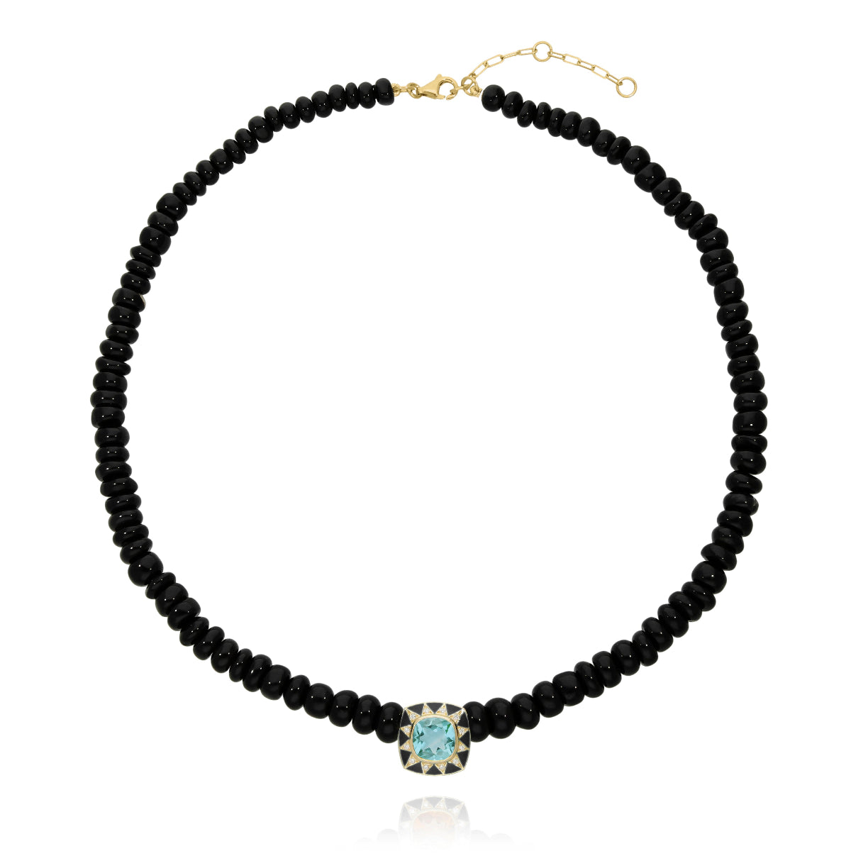 Stella onyx necklace and black enamel