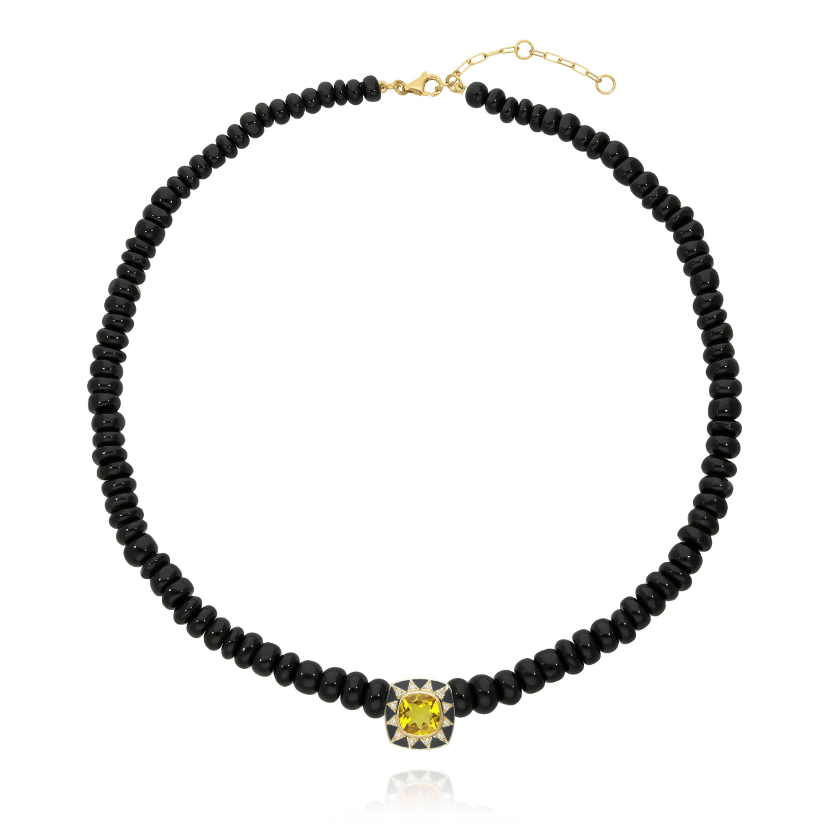 Stella onyx necklace and black enamel