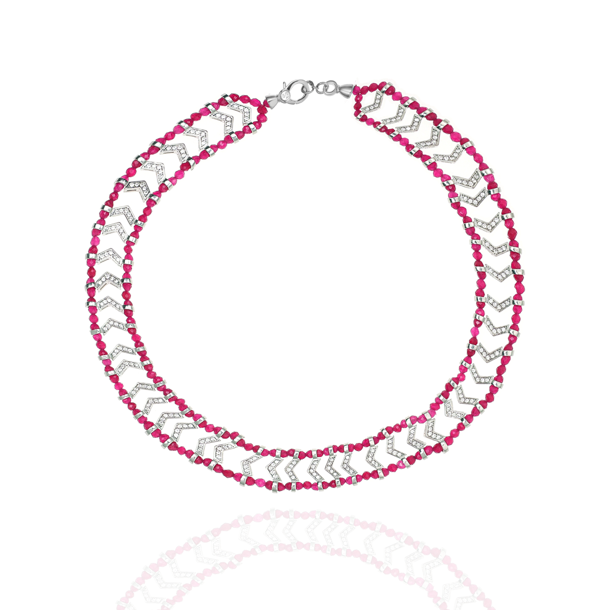 Parabeady rubellite necklace
