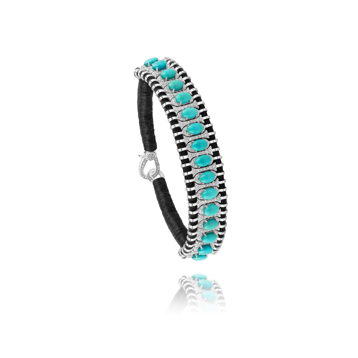 Santos Black bracelet - Turquoise