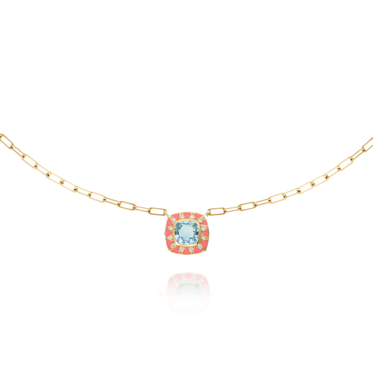 Stella coral pink chain necklace
