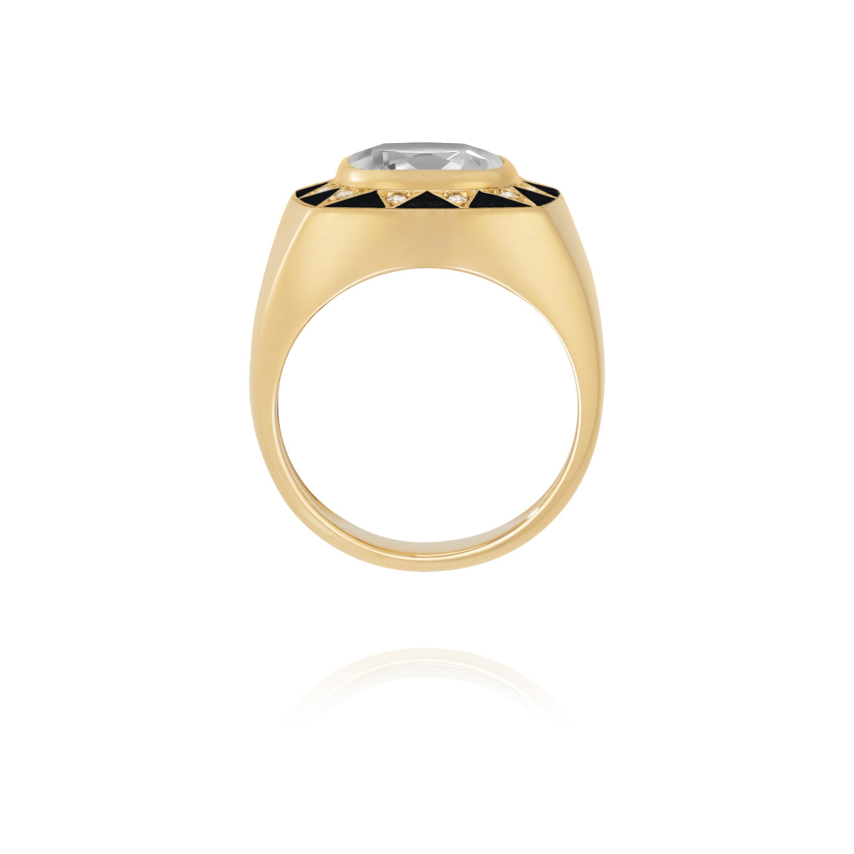 Stella black ring - Crystal