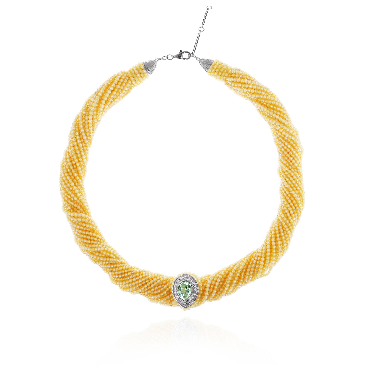 Tornado Yellow Necklace - Green Amethyst