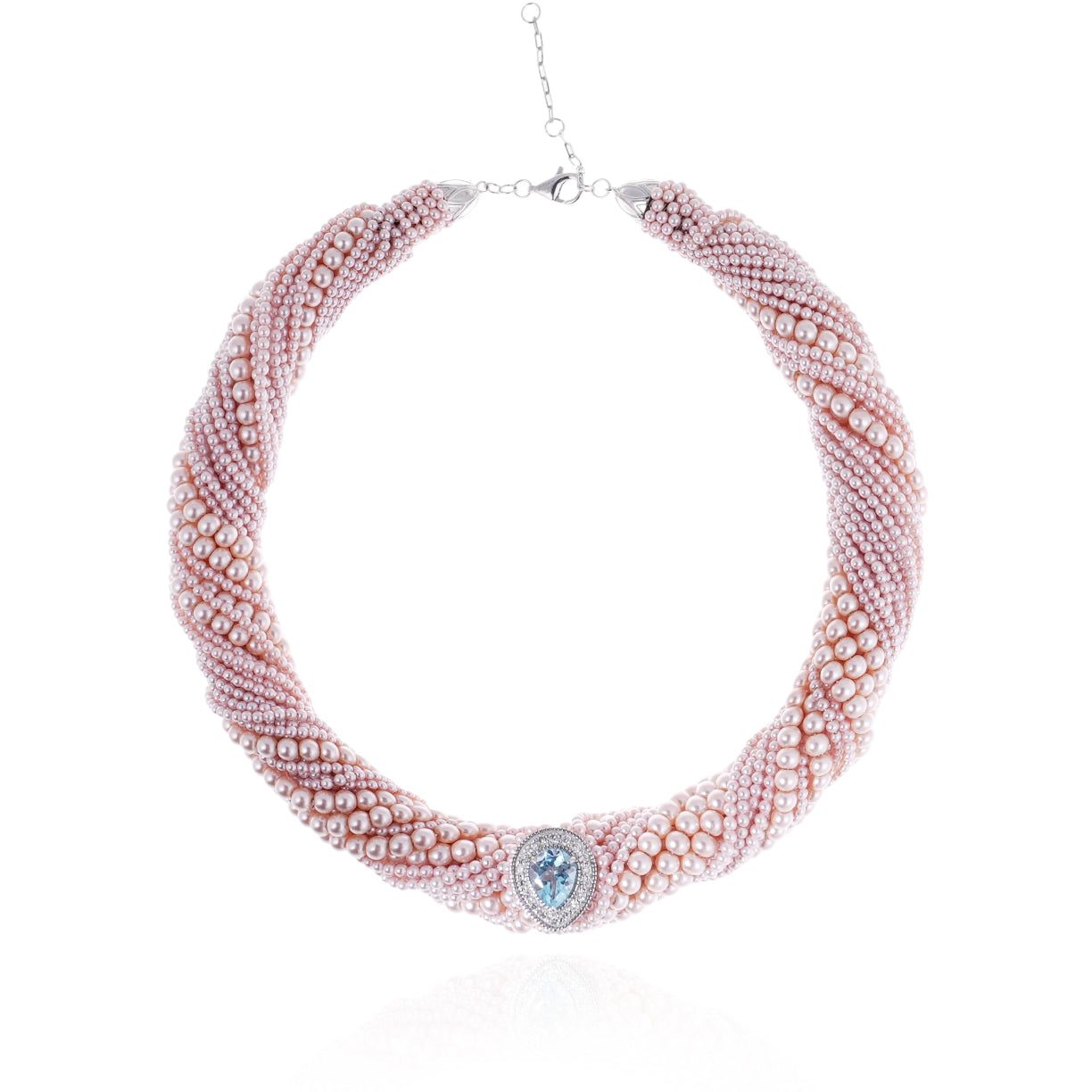 Collier Tornado Petite Perle - Topaze blue swiss