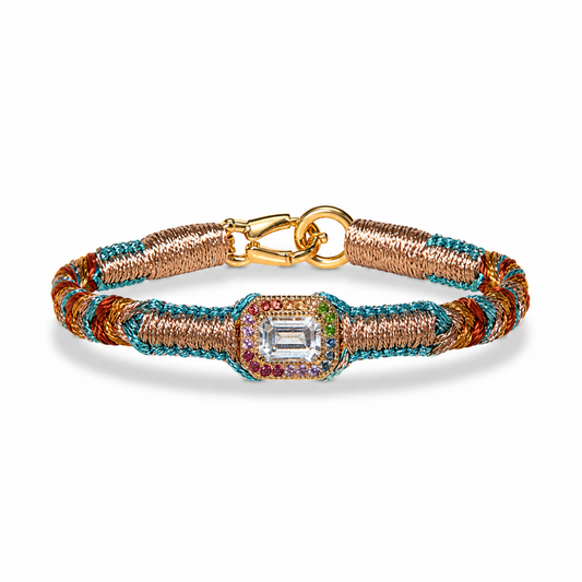 bracelet amy rose gold - pacific - cristal