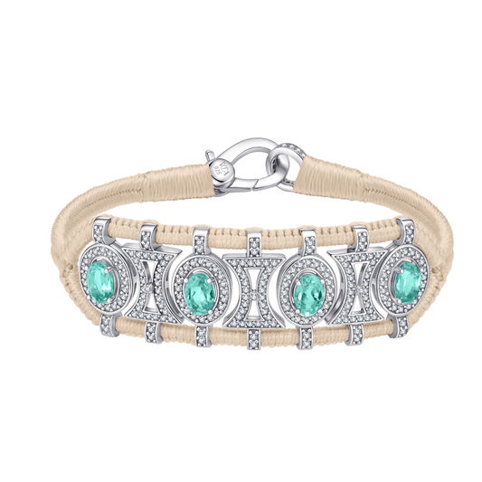 Olinda vanilla bracelet - Emeralds