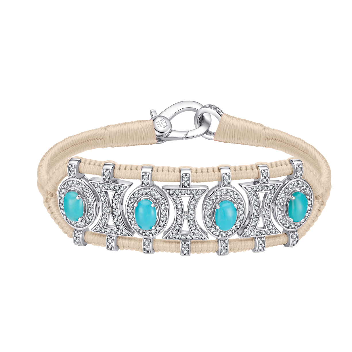 Olinda vanilla bracelet - turquoises
