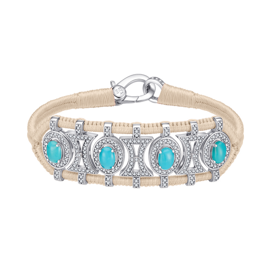 Bracelet Olinda vanille - turquoises