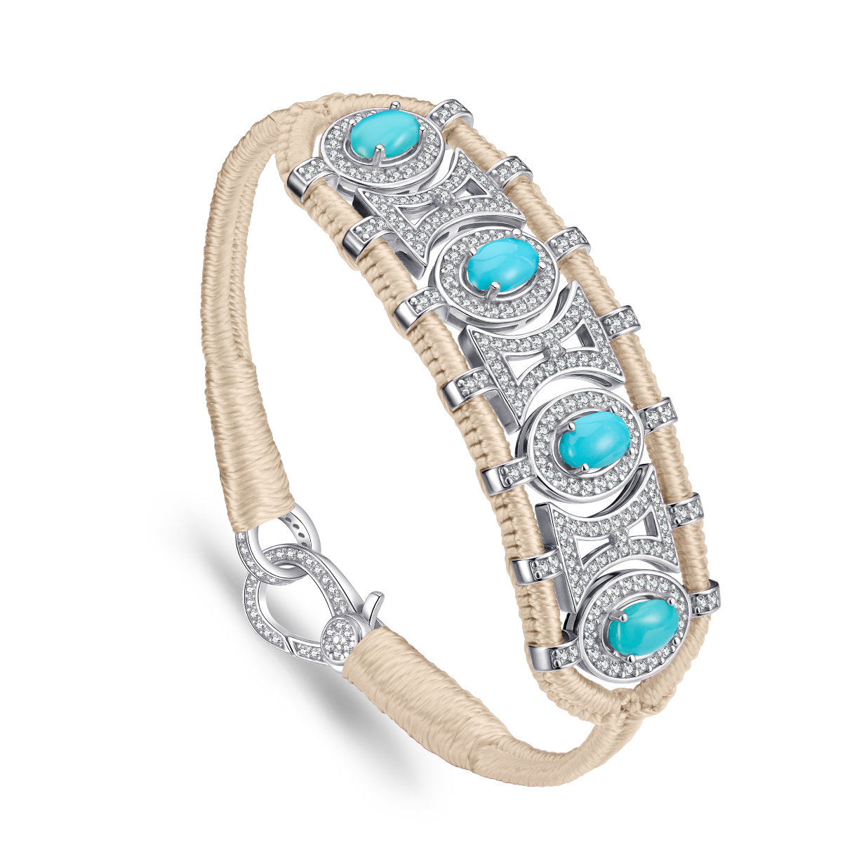 Olinda vanilla bracelet - turquoises