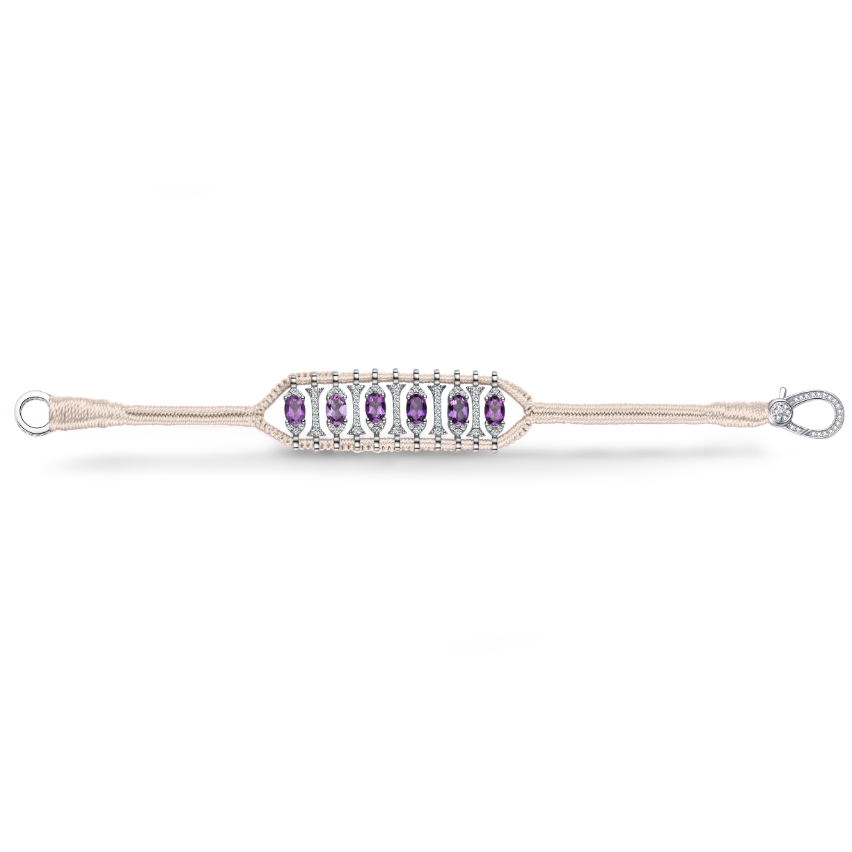 Teresina vanilla bracelet - Amethyst