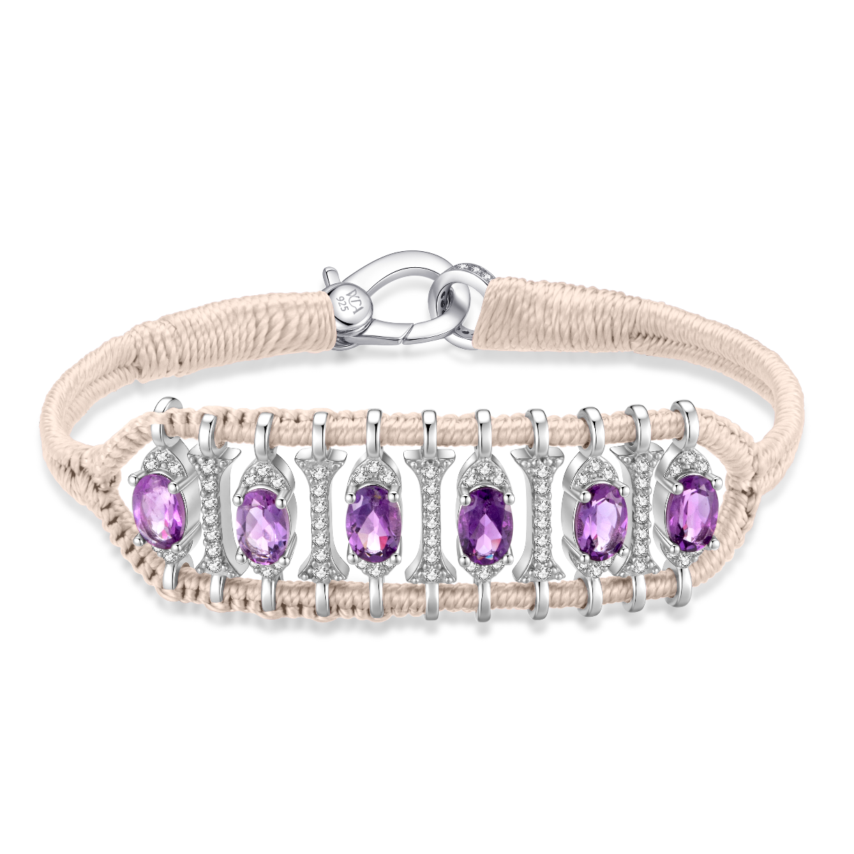 Teresina vanilla bracelet - Amethyst