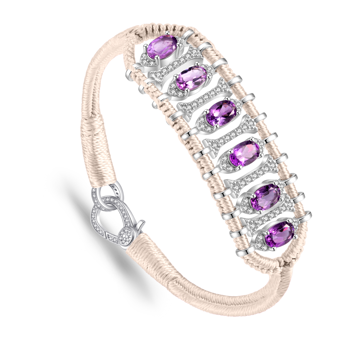 Teresina vanilla bracelet - Amethyst