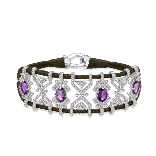Bracelet Fortalezza Kaki - Amethysts