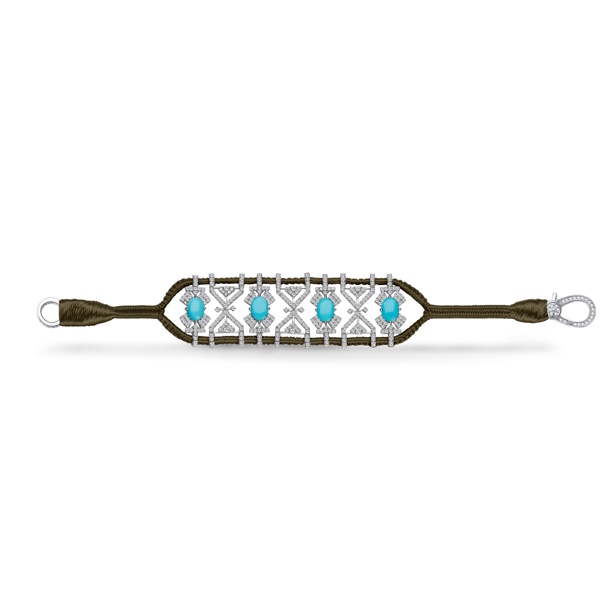 Bracelet Fortalezza Kaki - Turquoises