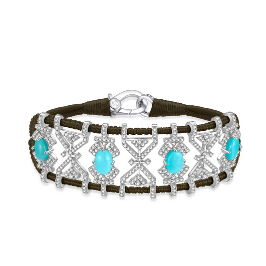 Bracelet Fortalezza Kaki - Turquoises