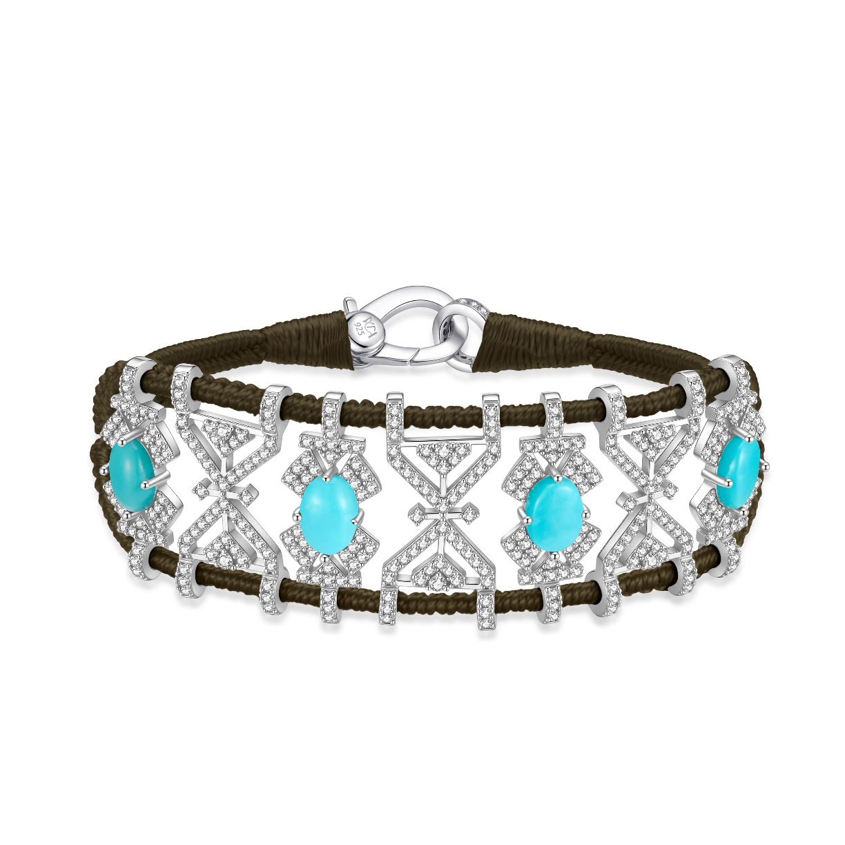 Bracelet Fortalezza Kaki - Turquoises