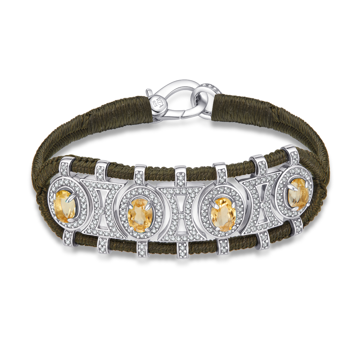 Bracelet Olinda kaki - Citrines