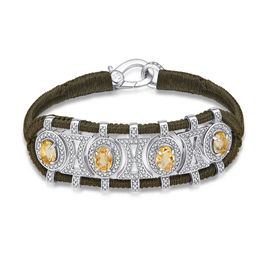 Bracelet Olinda kaki - Citrines