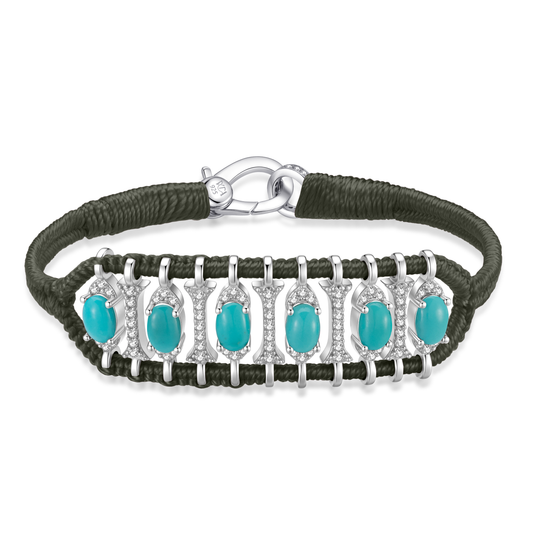 Bracelet Teresina kaki - Turquoises
