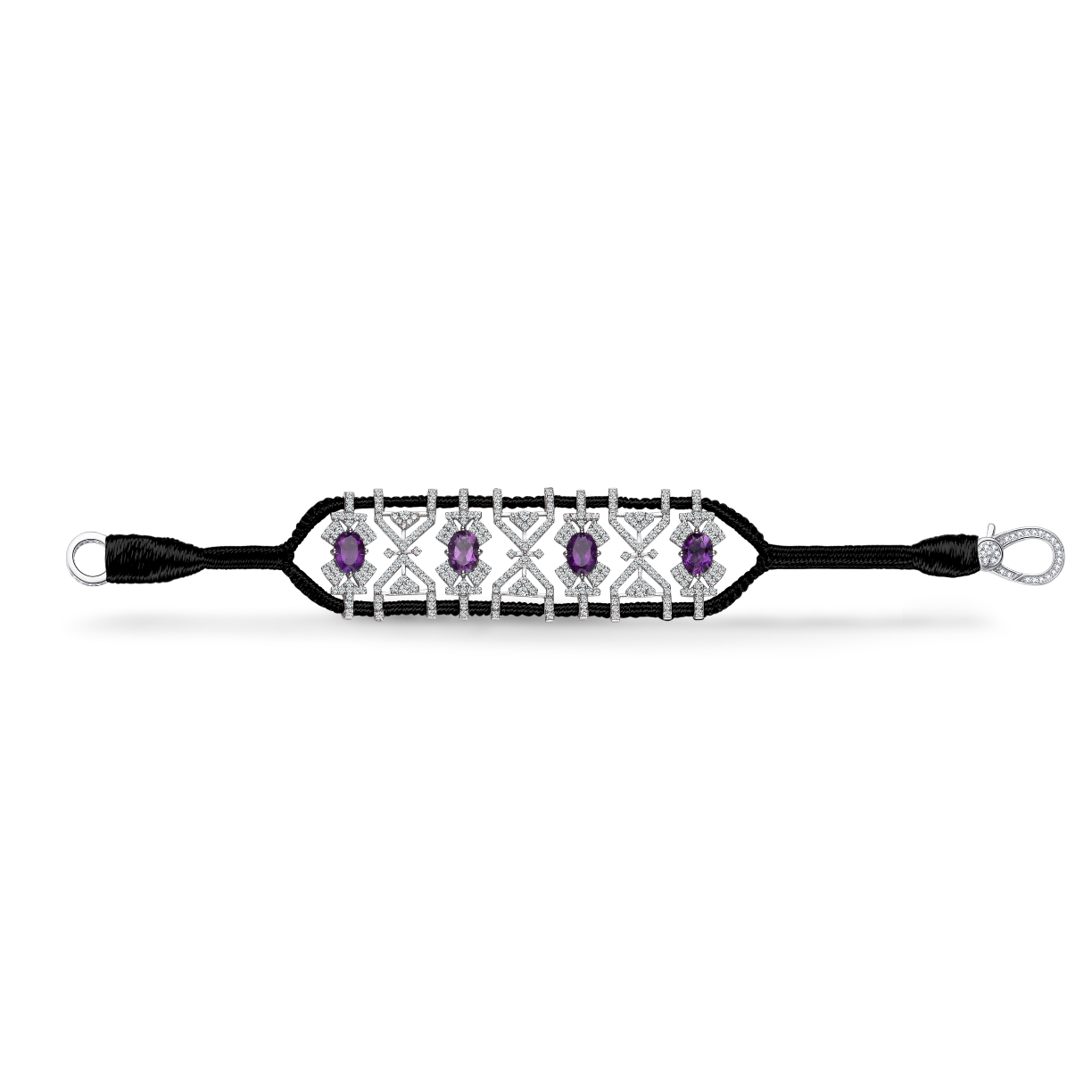 Bracelet Fortalezza Black - Amethysts