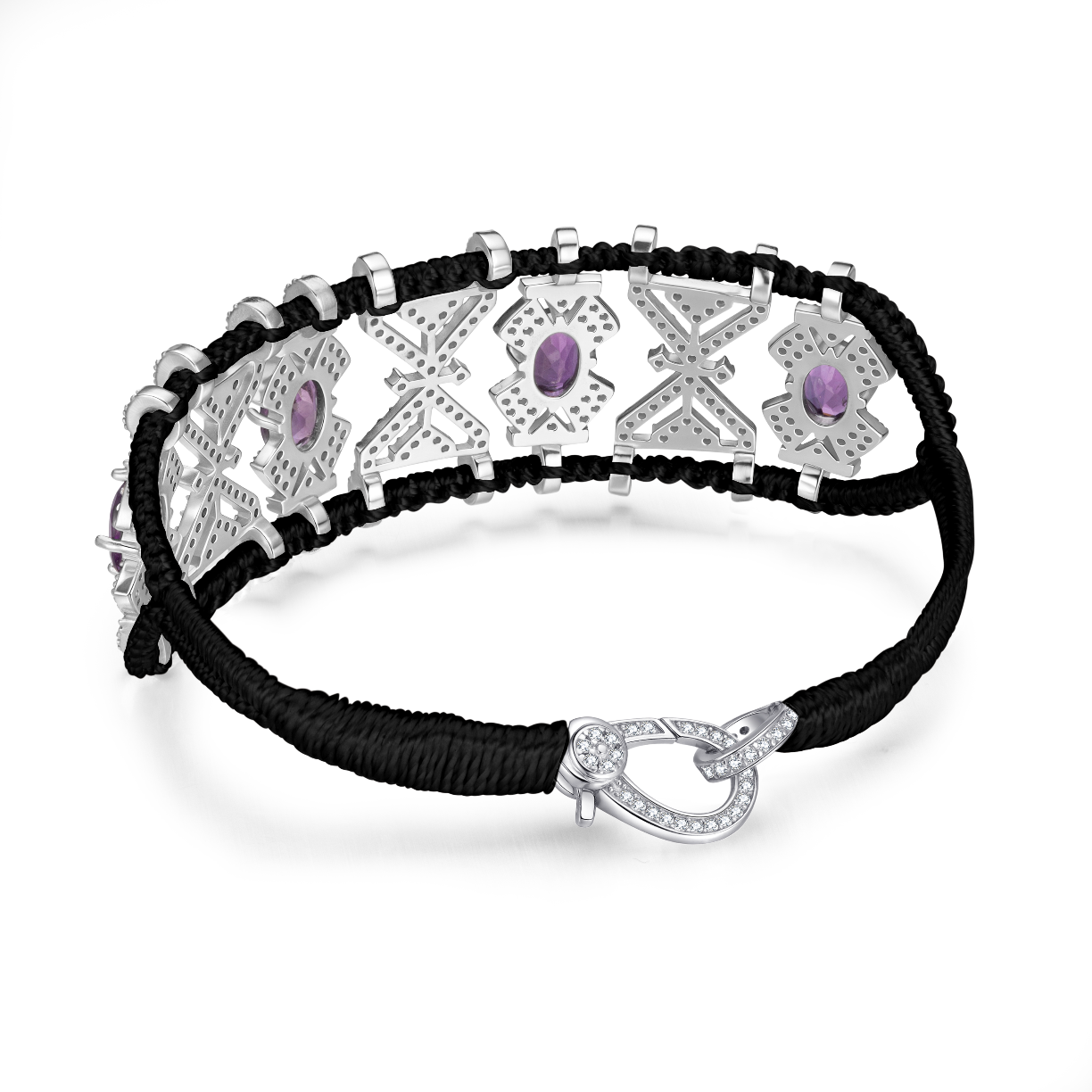 Bracelet Fortalezza Black - Amethysts