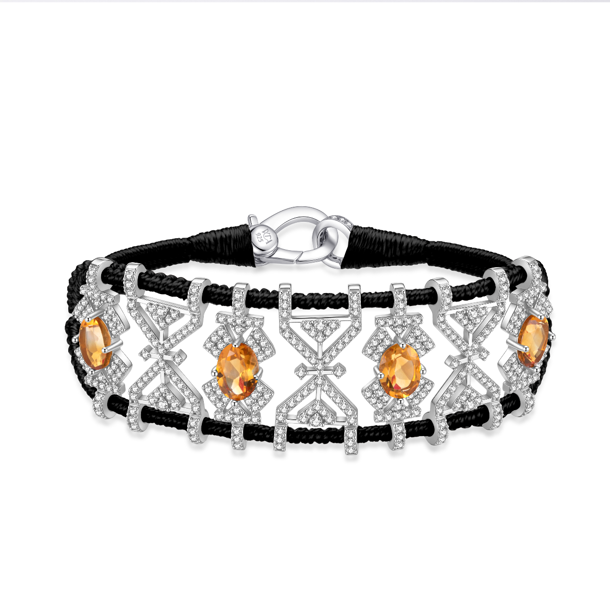 Bracelet Fortalezza Black - Citrines