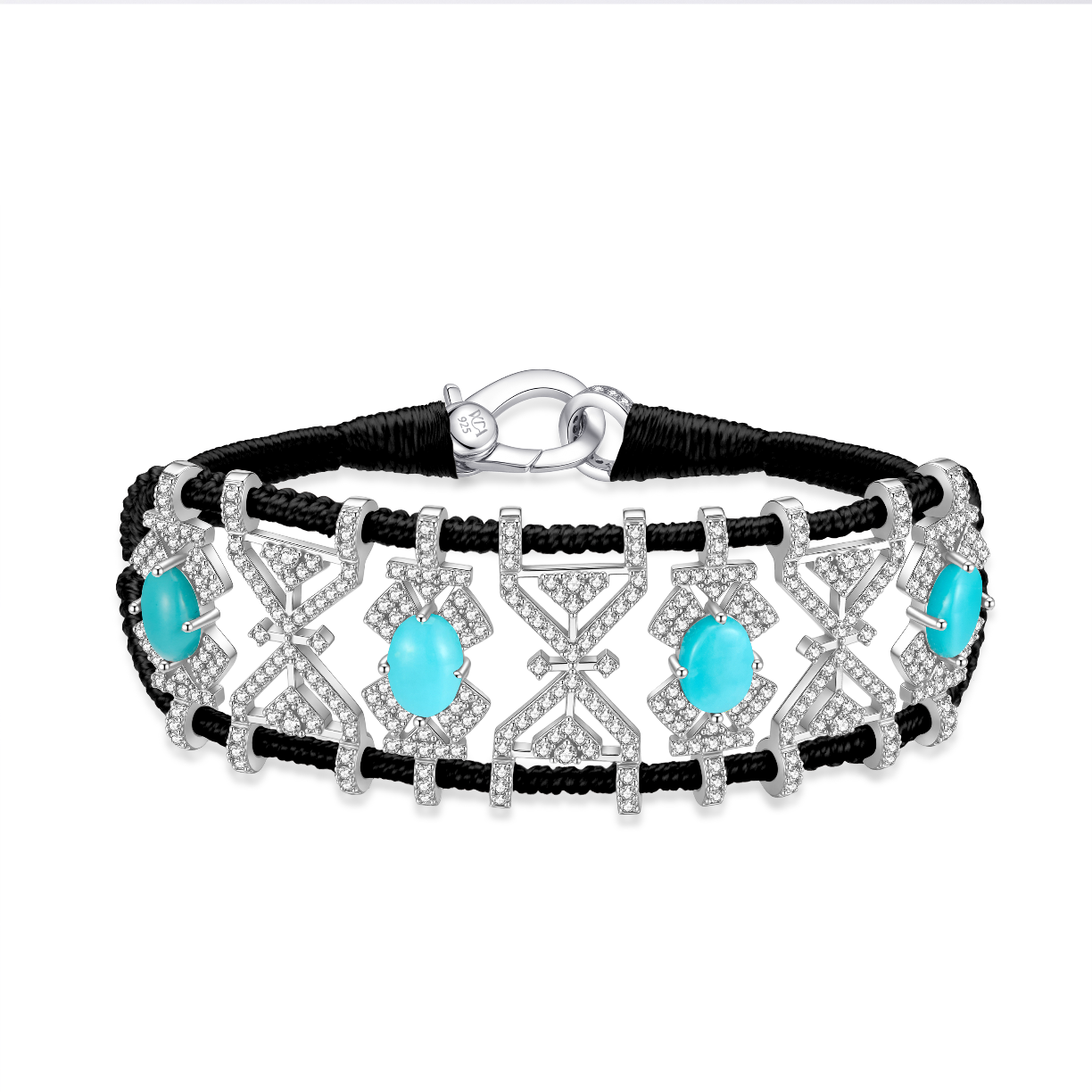 Bracelet Fortalezza Black - Turquoises