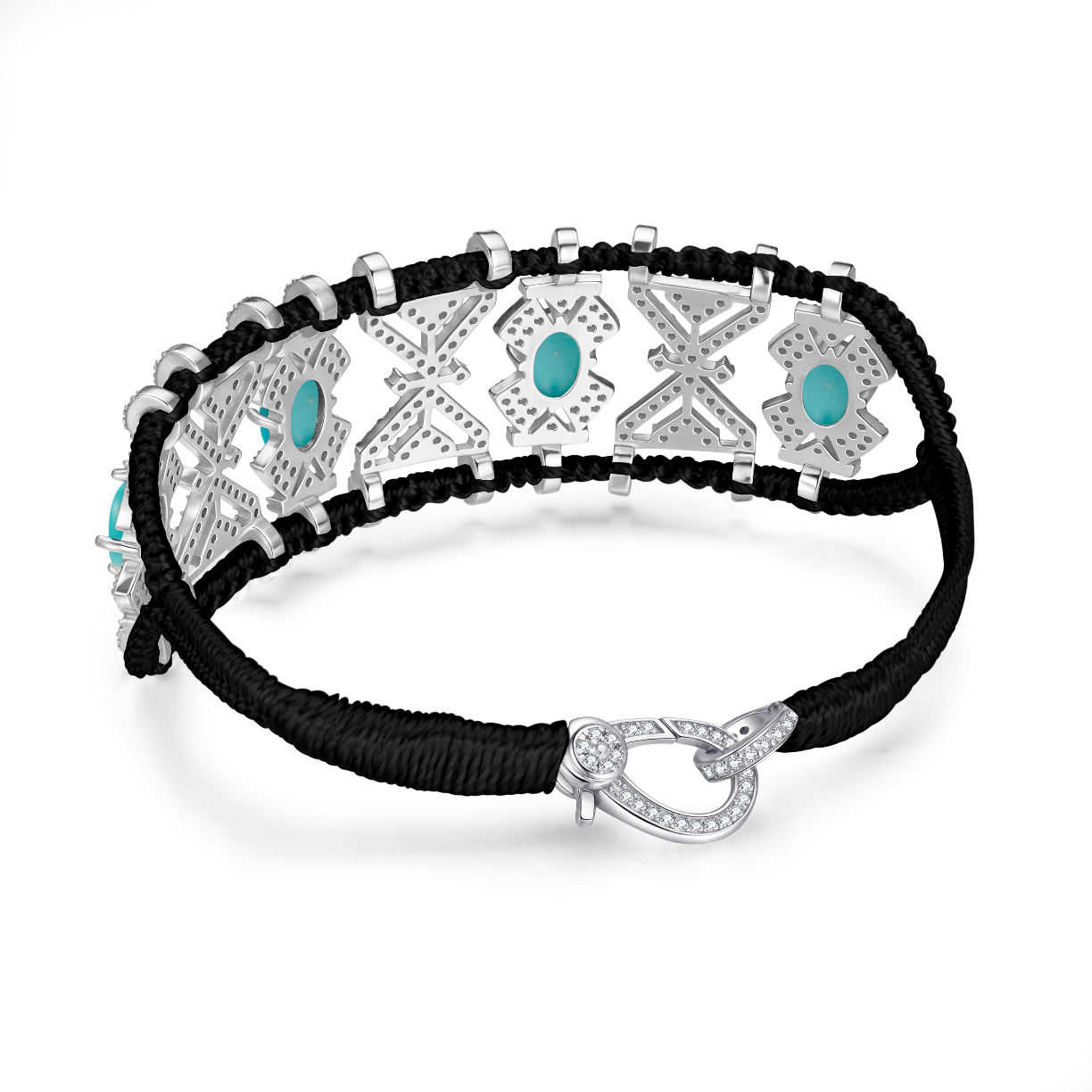 Bracelet Fortalezza Black - Turquoises