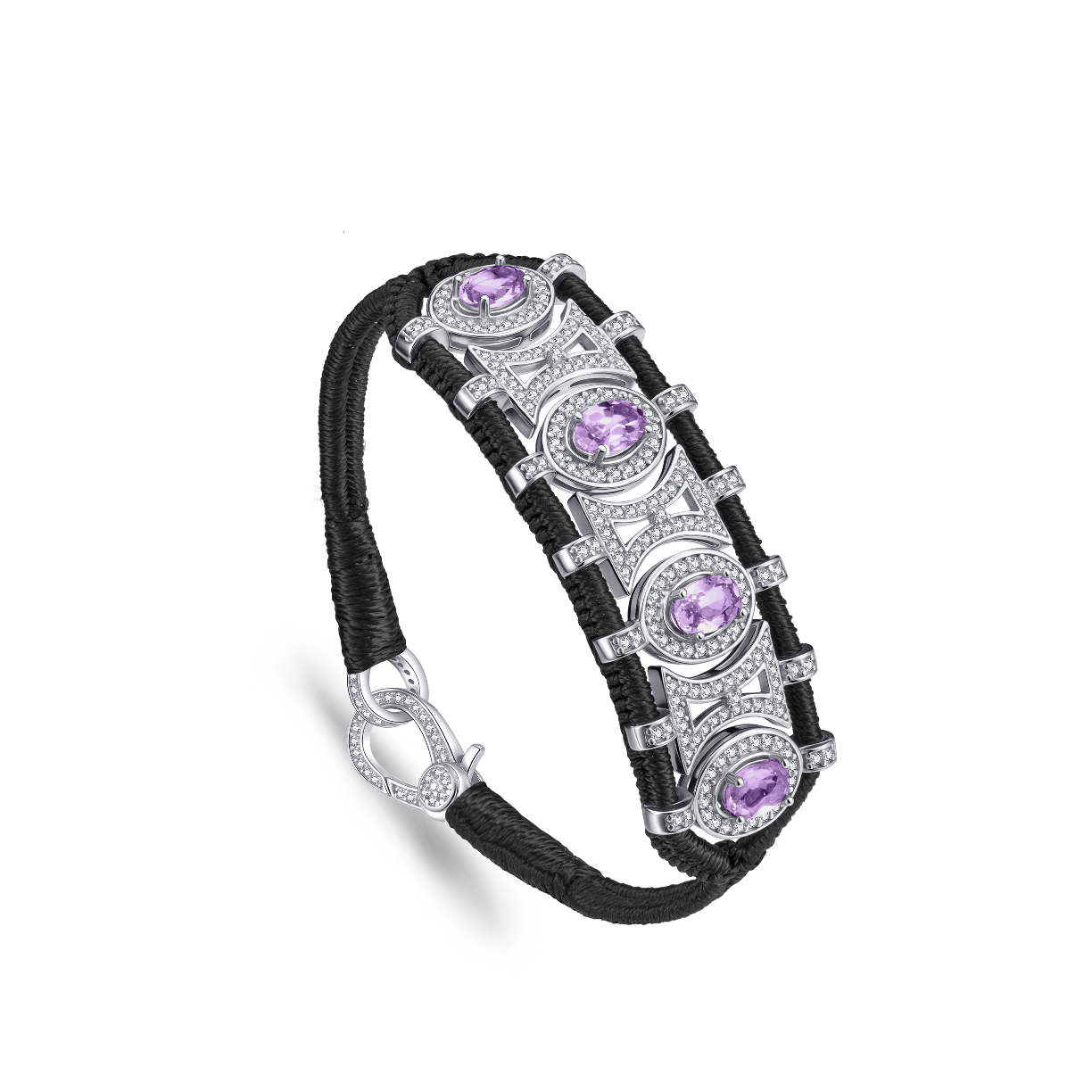 Bracelet Olinda noir - Améthystes