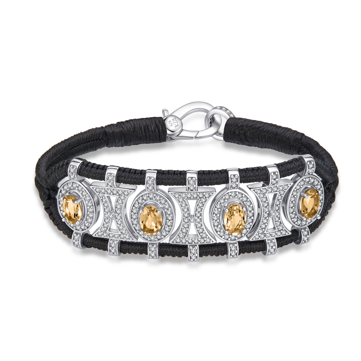 Bracelet Olinda noir - Citrines