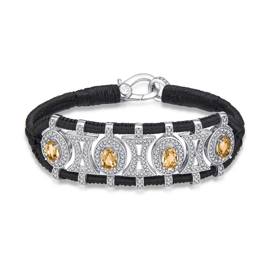 Bracelet Olinda noir - Citrines