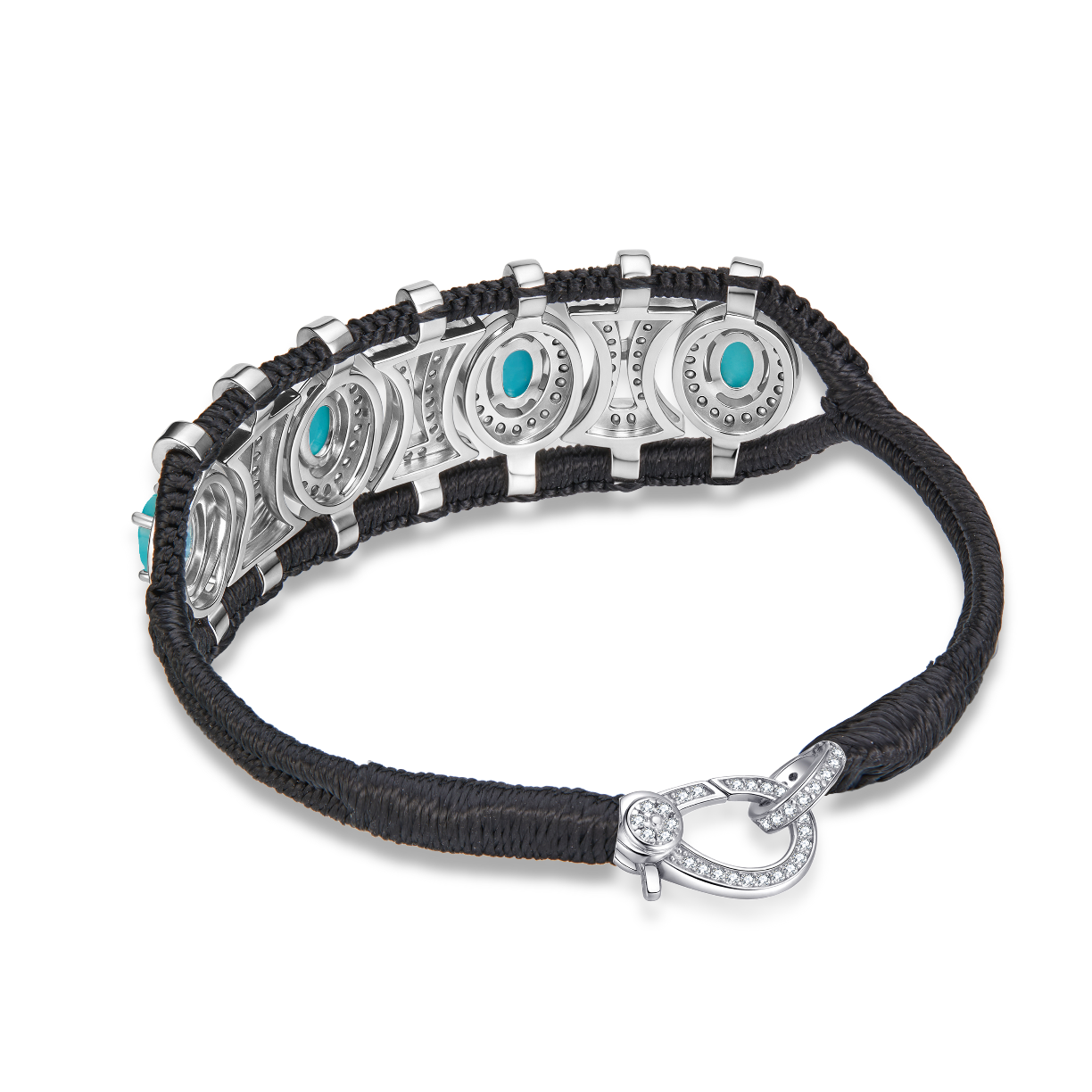 Bracelet Olinda noir - turquoises